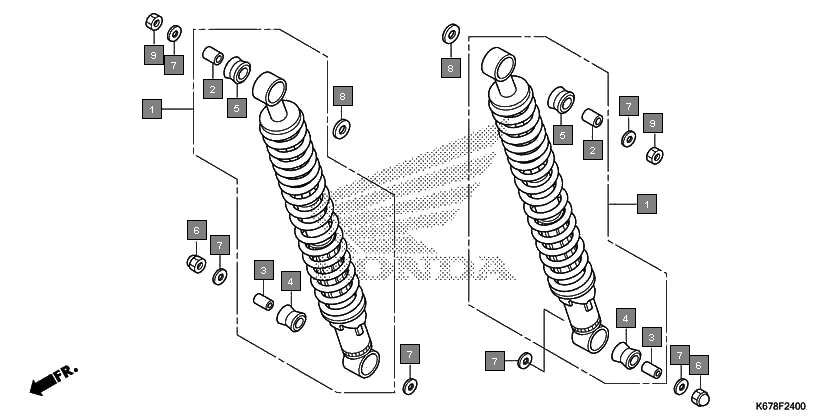 F-24 REAR CUSHION assembly diagram for HONDA CB Shine SP CBF125MG