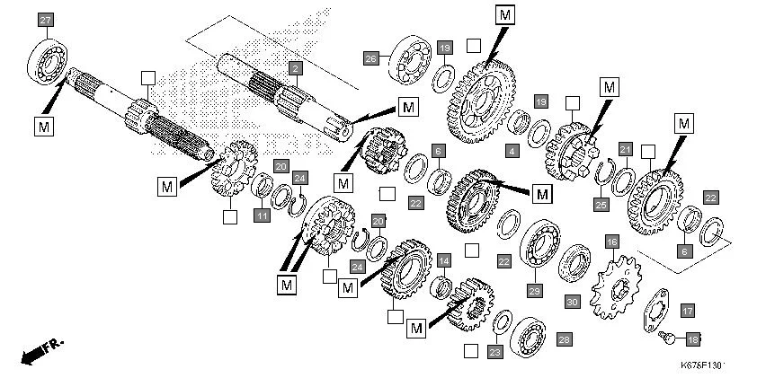 E-13-1 TRANSMISSION(CBF125MH)(MUSASHI)