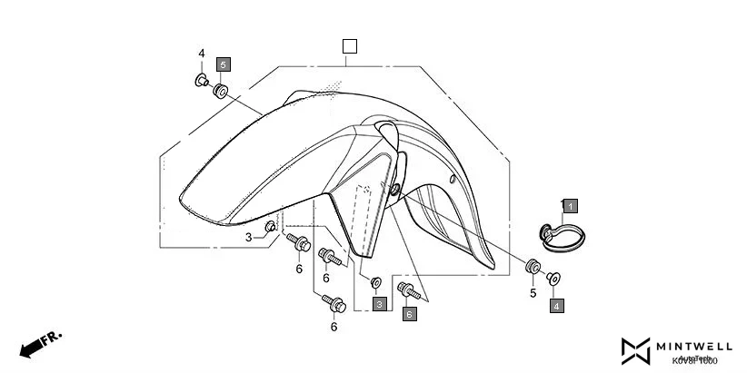F-10 FRONT FENDER(1) assembly diagram for HONDA CB Shine/ Shine 125 CBF125S
