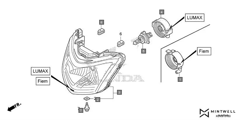 F-1 HEADLIGHT(1) assembly diagram for HONDA CB Shine/ Shine 125 CBF125S