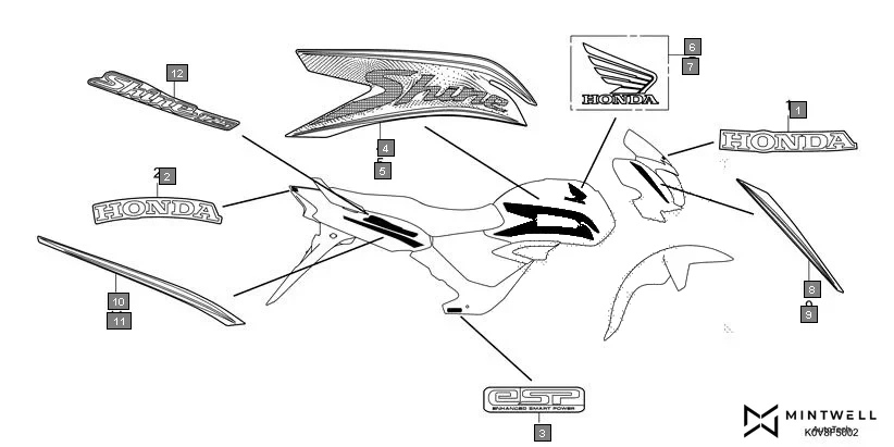 F-50-2 MARK(2) diagram showing 86772-K0V-AS0ZA
