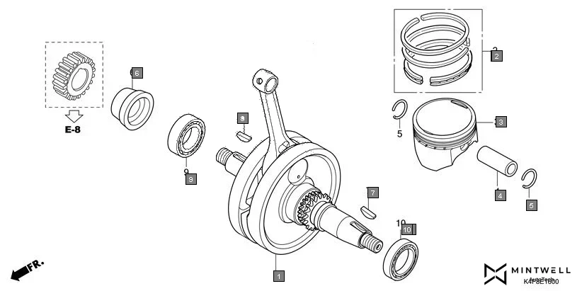 E-16 CRANKSHAFT/PISTON