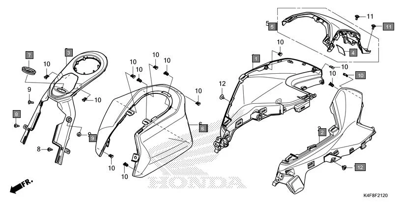 F-21-20 TOP SHELTER assembly diagram for HONDA CB125 Hornet CBF125ZT