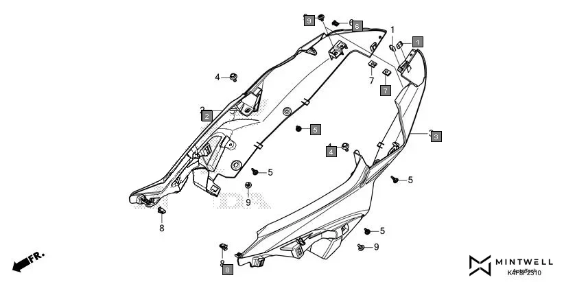 F-23-10 REAR COWL assembly diagram for HONDA CB125 Hornet CBF125ZT