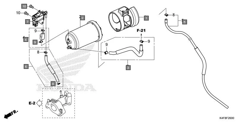 F-26 CANISTER assembly diagram for HONDA CB125 Hornet CBF125ZT