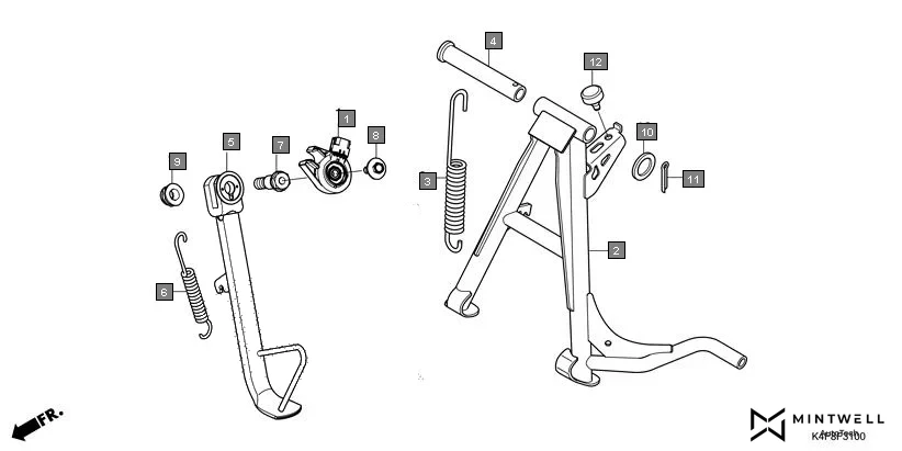 F-31 STAND assembly diagram for HONDA CB125 Hornet CBF125ZT