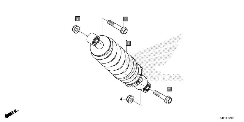 F-33 REAR CUSHION assembly diagram for HONDA CB125 Hornet CBF125ZT