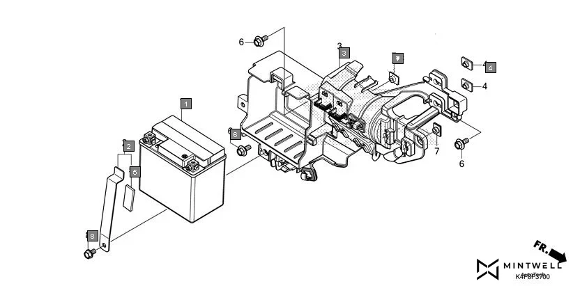 F-37 BATTERY/BATTERY BOX assembly diagram for HONDA CB125 Hornet CBF125ZT