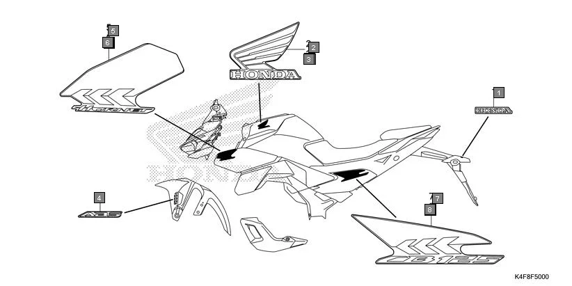 F-50 STRIPE/MARK diagram showing 86101-K74-A10ZA