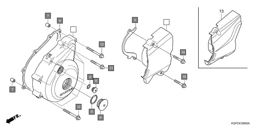 E-9 LEFT CRANKCASE COVER