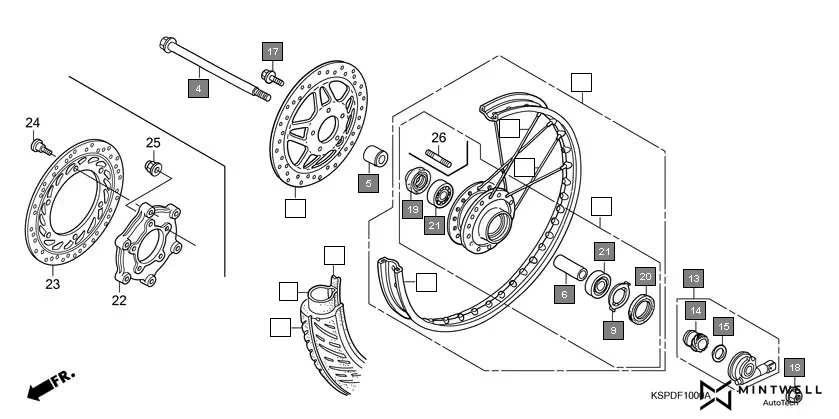 F-10 FRONT WHEEL(SPOKE) assembly diagram for HONDA CB Unicorn CBF1505