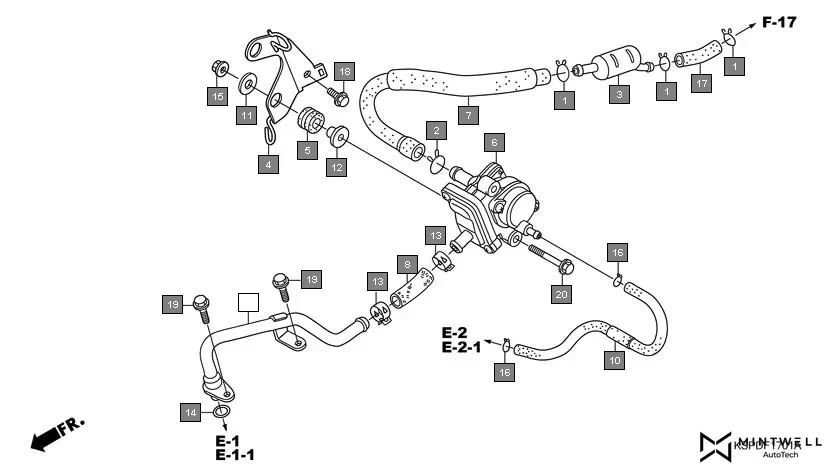 F-17-1 AIR SUCTION VALVE diagram showing 95002-02070