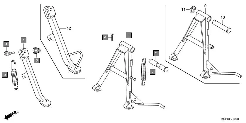 F-21 STAND assembly diagram for HONDA CB Unicorn CBF150M7