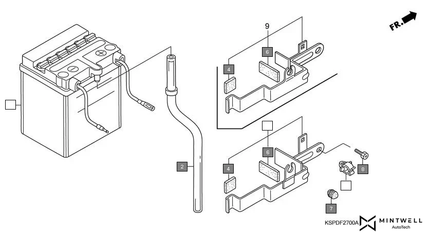 F-27 BATTERY(1) assembly diagram for HONDA CB Unicorn CBF1505