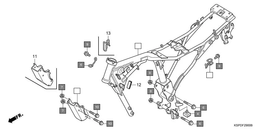 F-29 FRAME BODY diagram showing 50100-KSP-902