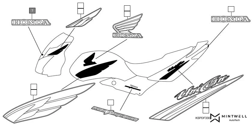 F-33-1 MARK/STRIPE(CBF1506/M6) diagram showing 17522-KSP-930ZC