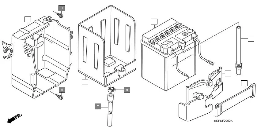 F-27-2 BATTERY(3) assembly diagram for HONDA CB Unicorn CBF150M7