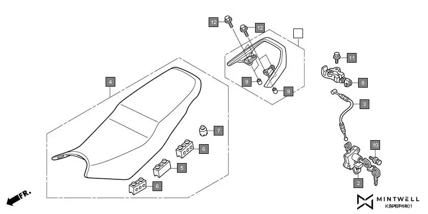 F-14-1 SEAT(CBF150MB/MC) assembly diagram for HONDA CB Unicorn Dazzler CBF150MC
