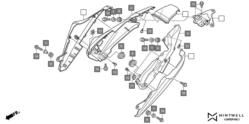 F-15-1 REAR COWL(CBF150MB/MC) diagram showing 77220-KSP-B00