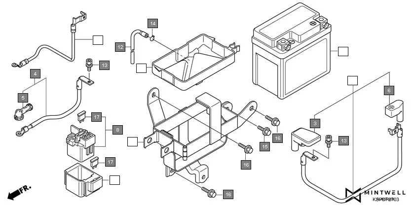 F-27-3 BATTERY(4) assembly diagram for HONDA CB Unicorn Dazzler CBF150MC