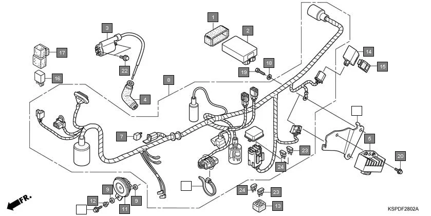 F-28-2 WIRE HARNESS(CBF150MB/MC) diagram showing 30500-KSP-B01