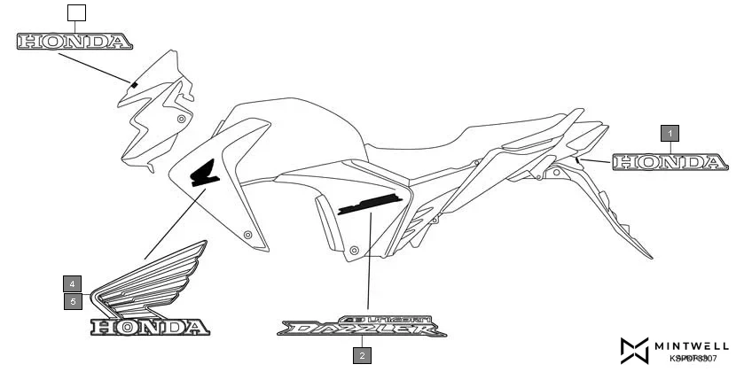 F-33-7 MARK/STRIPE(CBF150MB) diagram showing 87522-KSP-B00