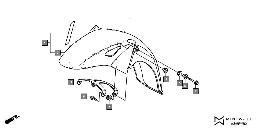 F-10 FRONT FENDER diagram showing 96001-06022-00