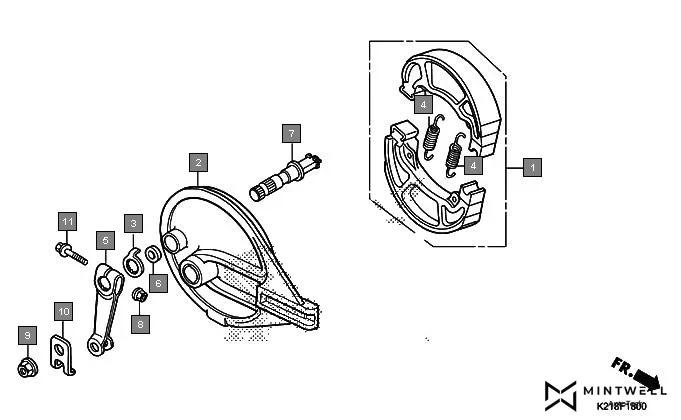 F-18 REAR BRAKE PANEL diagram showing 06430-KVT-D10