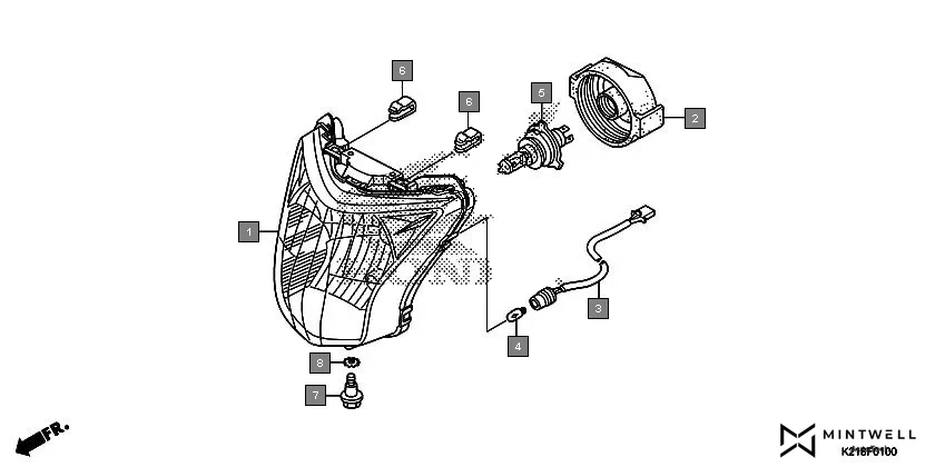 F-1 HEADLIGHT diagram showing 33301-SA0-741