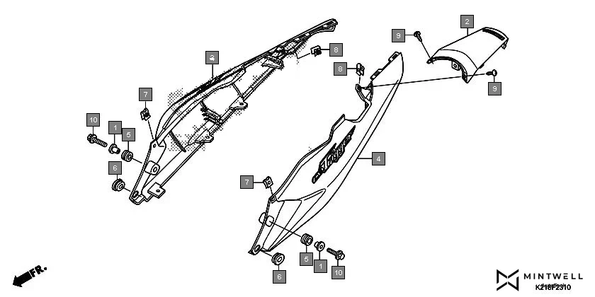 F-23-10 SIDE COWL diagram showing 83545-KCJ-690