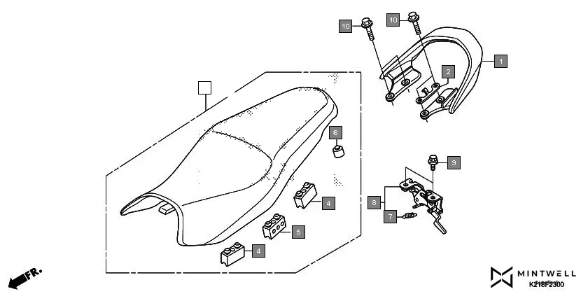 F-23 SEAT diagram showing 95702-08025-00