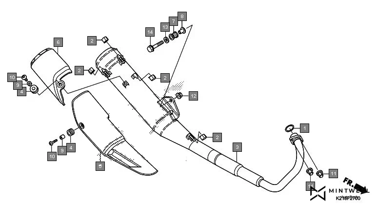 F-27 EXHAUST MUFFLER diagram showing 94103-10000