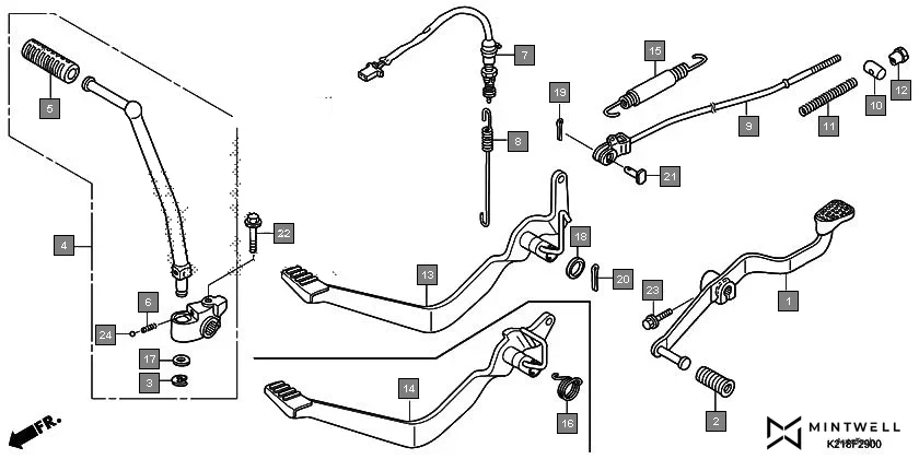 F-29 PEDAL diagram showing 24701-KSP-900