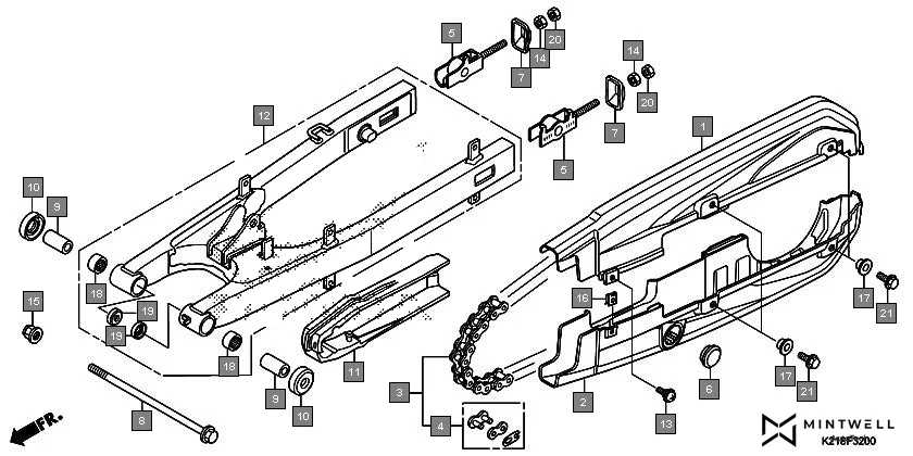 F-32 SWINGARM diagram showing 91071-KSP-901