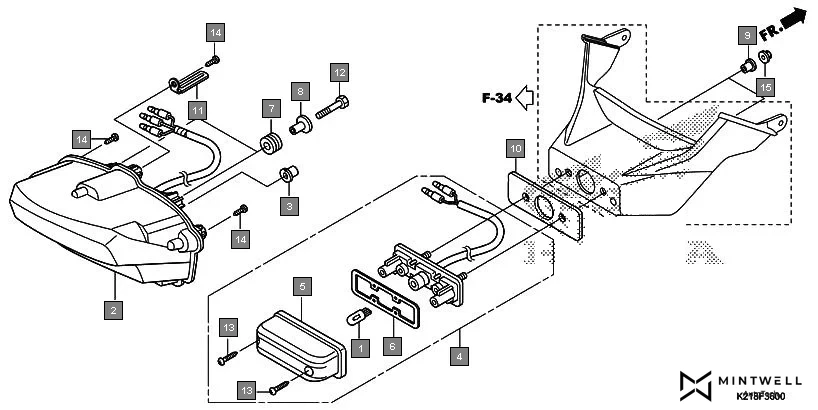 F-36 TAILLIGHT diagram showing 61103-357-000
