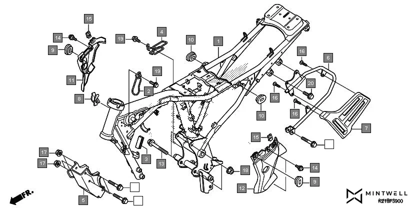 F-39 FRAME BODY diagram showing 95802-08085-00