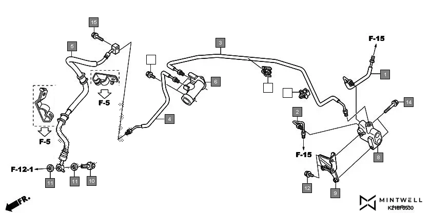 F-5-30 BRAKE PIPE assembly diagram for HONDA CB Trigger CBF150MD