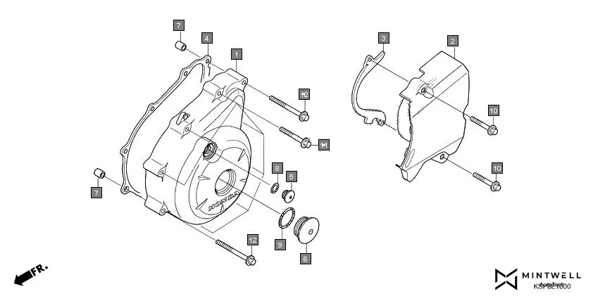 E-10 LEFT CRANKCASE COVER
