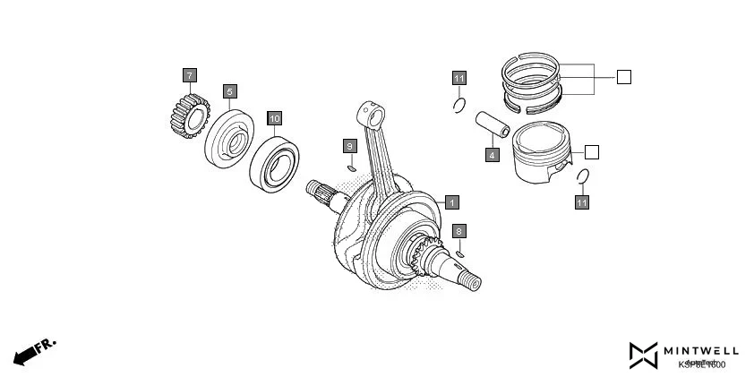 E-16 CRANKSHAFT/PISTON