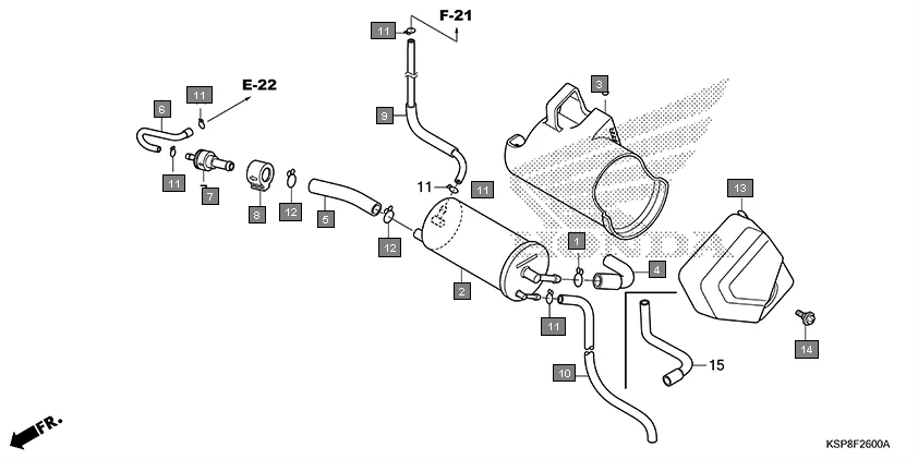 F-26 CANISTER assembly diagram for HONDA CB Unicorn CBF150MH