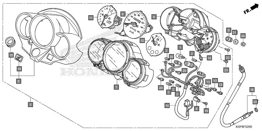 F-2 METER diagram showing 37305-MAW-621
