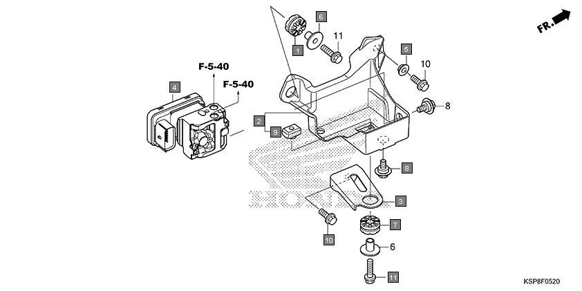 F-5-20 ABS MODULATOR assembly diagram for HONDA CB Unicorn CBF150MK