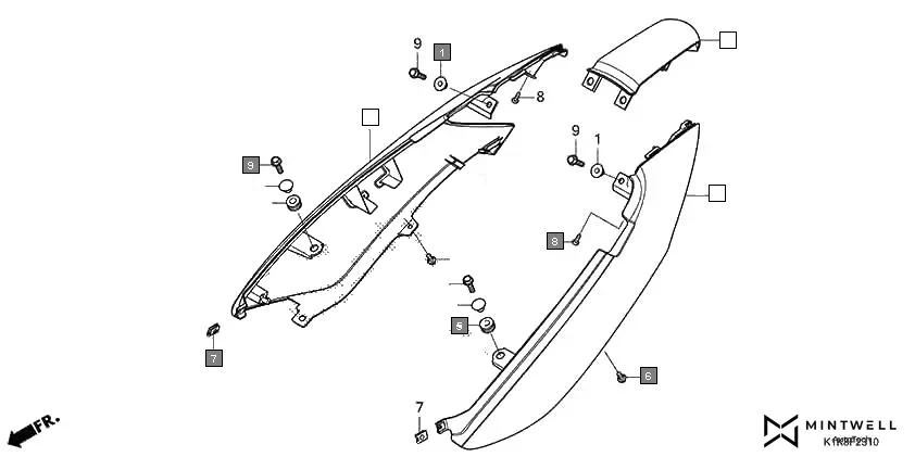 F-23-10 REAR COWL assembly diagram for HONDA CB Unicorn 160 CBF160AL
