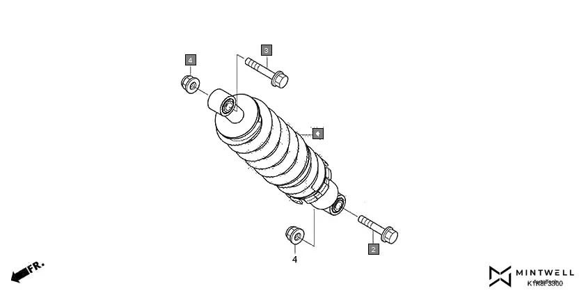 F-33 REAR CUSHION assembly diagram for HONDA CB Unicorn 160 CBF160AL