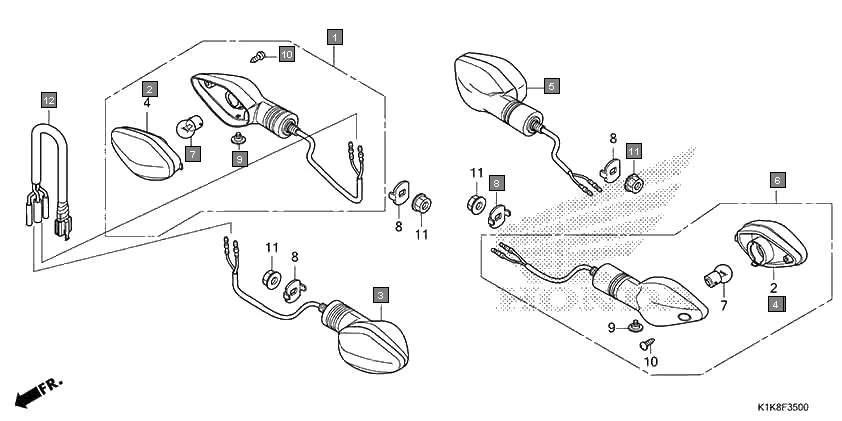F-35 WINKER assembly diagram for HONDA CB Unicorn 160 CBF160AL