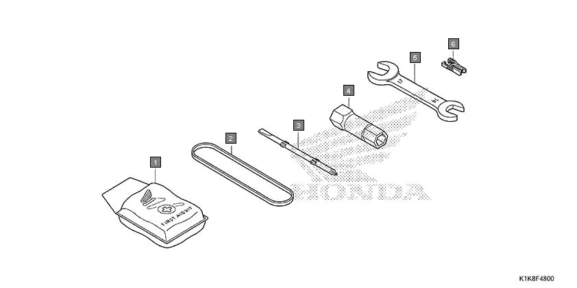 F-48 TOOLS assembly diagram for HONDA CB Unicorn 160 CBF160AL