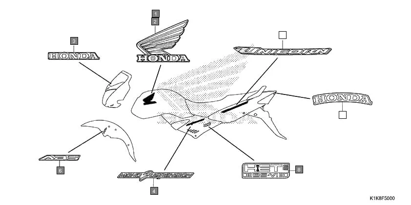 F-50 MARK/EMBLEM diagram showing 17521-KSP-A70