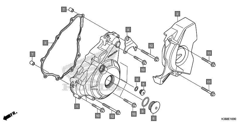 E-10 LEFT CRANKCASE COVER