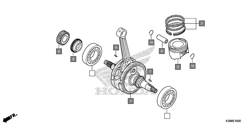 E-16 CRANKSHAFT/PISTON