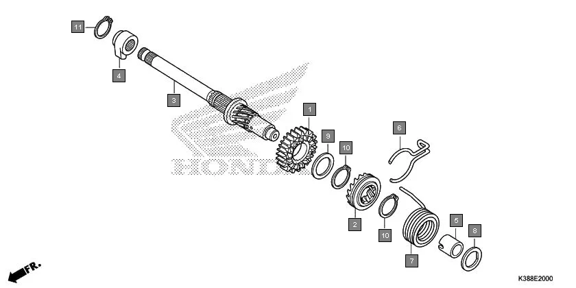 E-20 KICK STARTER SPINDLE